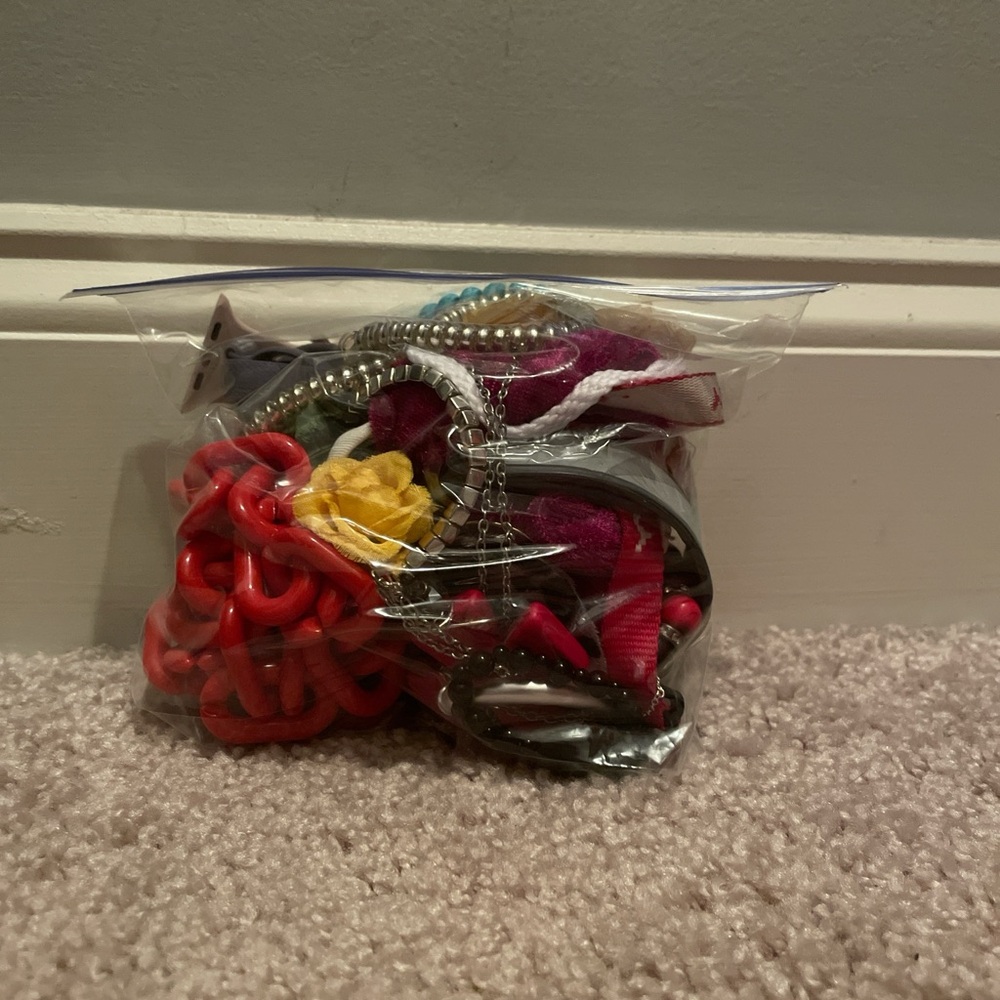 mystery jewelry bag ! #bag #jewelry #bracelets #necklace #earrings #pins